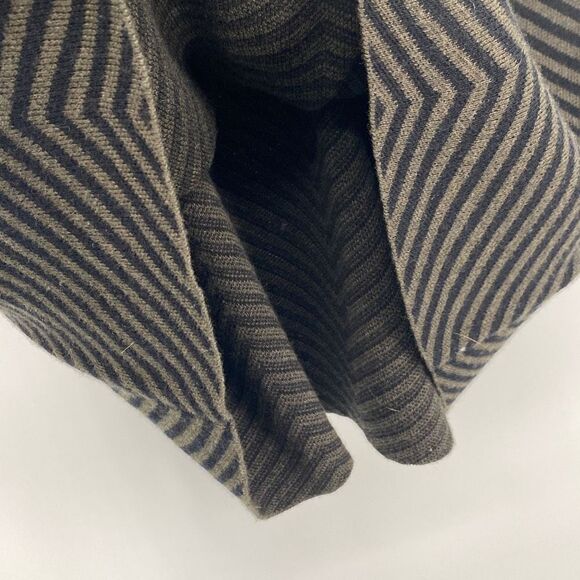 Cynthia Rowley Knitted Mock Neck Sweater Dress Chevron Long Sleeve Olive Black M - Picture 5 of 10